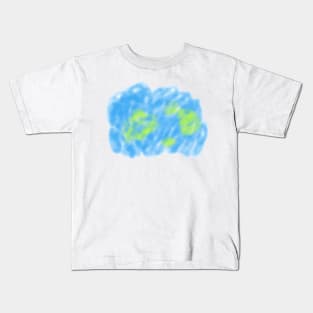 Blue watercolor abstract art Kids T-Shirt